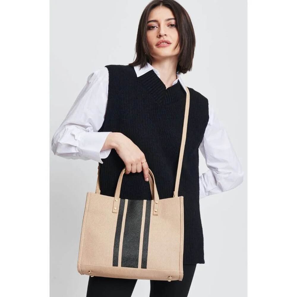 Moda Luxe Zaria Vegan Leather Crossbody Tote Bag